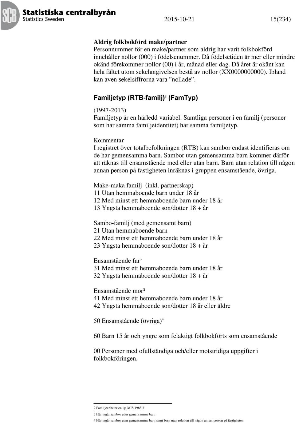 Ibland kan aven sekelsiffrorna vara nollade. Familjetyp (RTB-familj) 2 (FamTyp) Familjetyp är en härledd variabel.