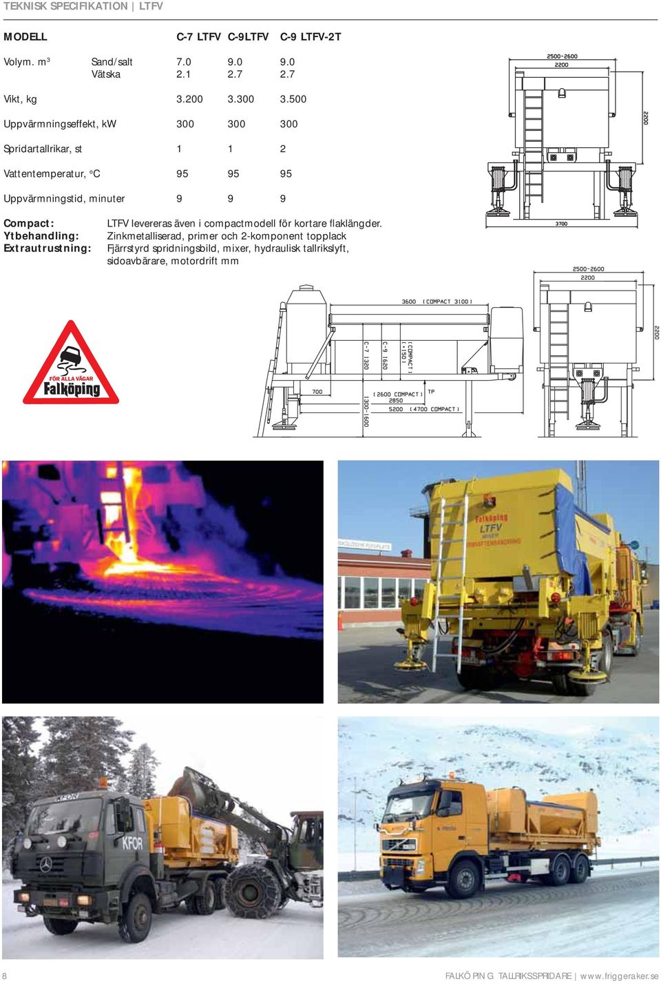 Ytbehandling: Extrautrustning: LTFV levereras även i compactmodell för kortare flaklängder.