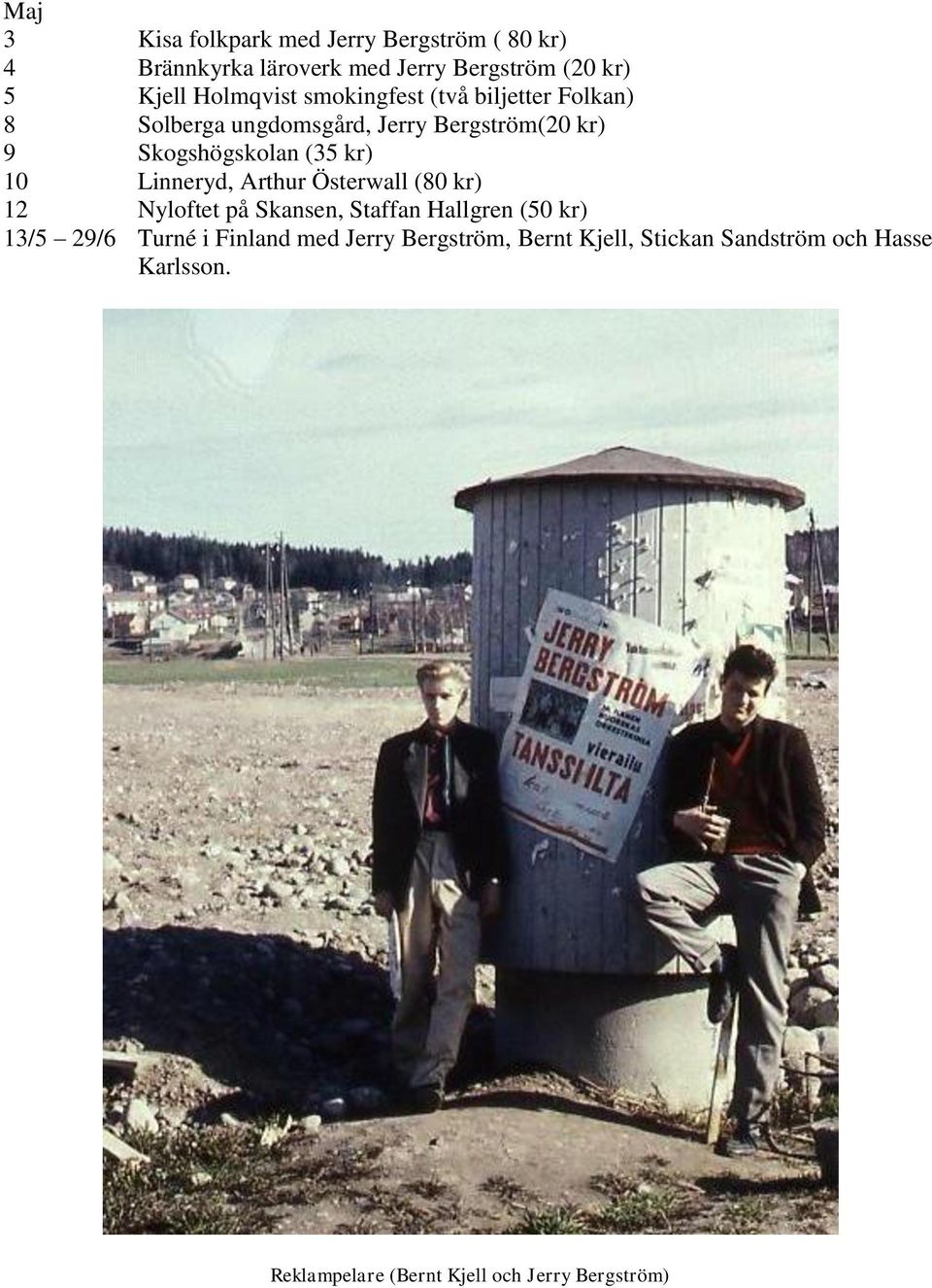 kr) 10 Linneryd, Arthur Österwall (80 kr) 12 Nyloftet på Skansen, Staffan Hallgren (50 kr) 13/5 29/6 Turné i