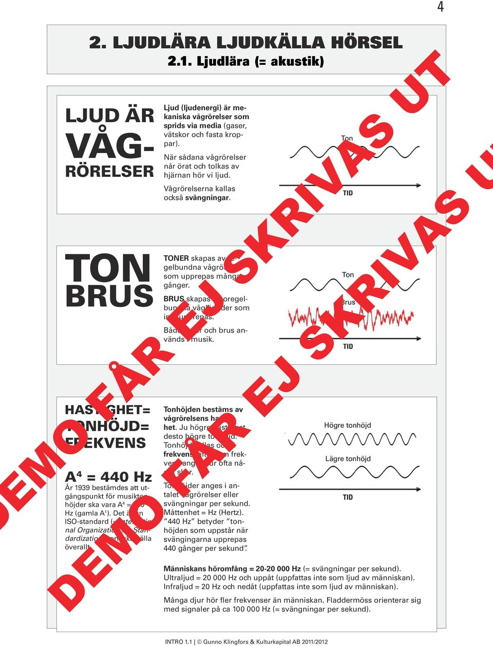 Det är en ISO-standard (= International Organization for Standardization) som ska gälla överallt. Ljud (ljudenergi) är mekaniska vågrörelser som sprids via media (gaser, vätskor och fasta kroppar).