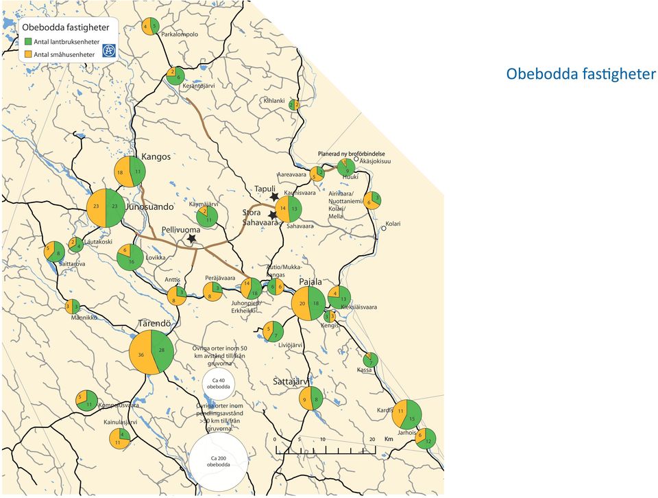 Nuottaniemi/ Kolari/ Mella 6 Kolari 2 5 4 Lautakoski 8 Saittarova Männikkö 6 16 6 Lovikka Tärendö 28 Anttis 8 Peräjävaara 8 14 18 Juhonpieti/ Erkheikki Övriga orter inom 5 km avstånd till/från