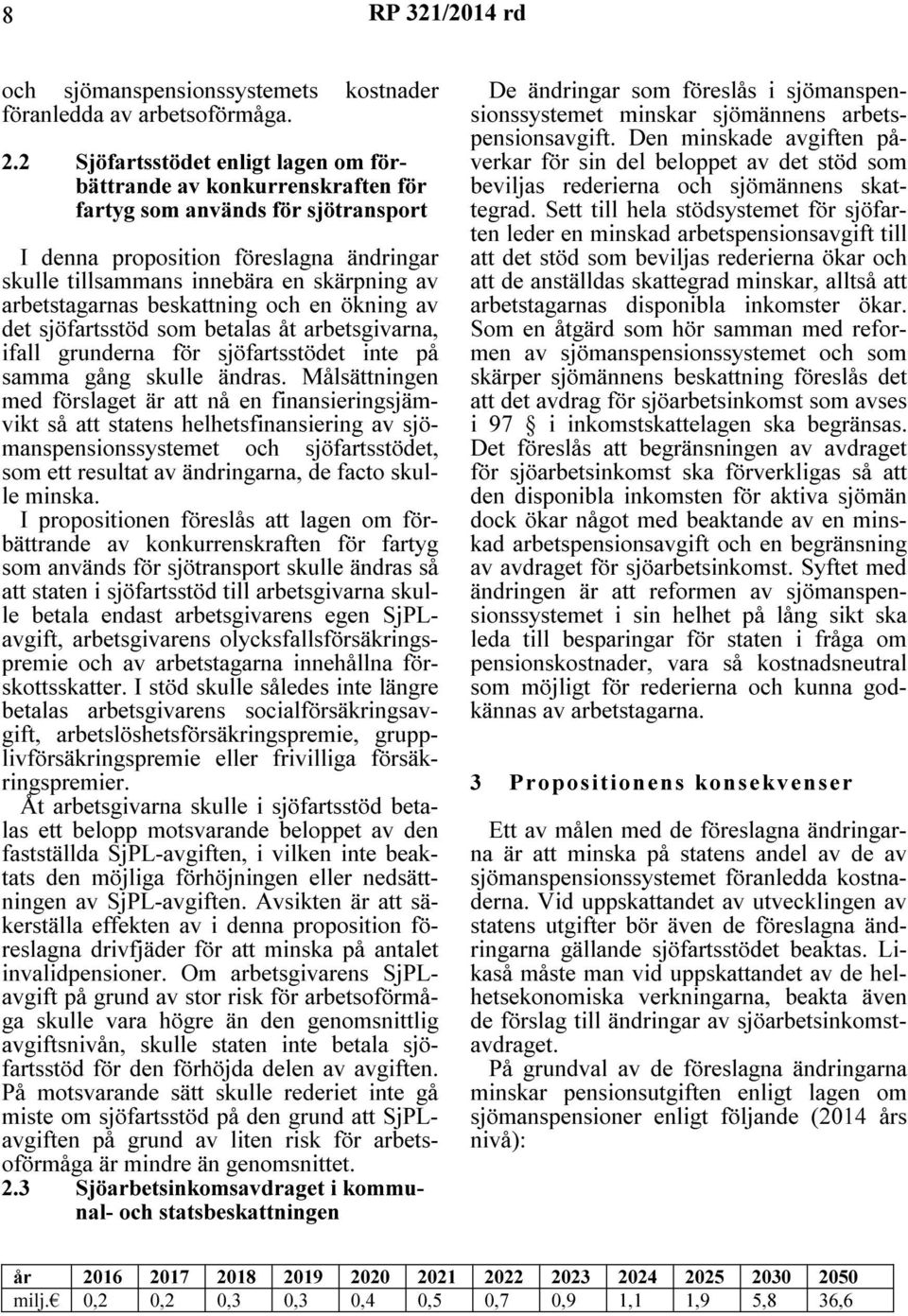 arbetstagarnas beskattning och en ökning av det sjöfartsstöd som betalas åt arbetsgivarna, ifall grunderna för sjöfartsstödet inte på samma gång skulle ändras.