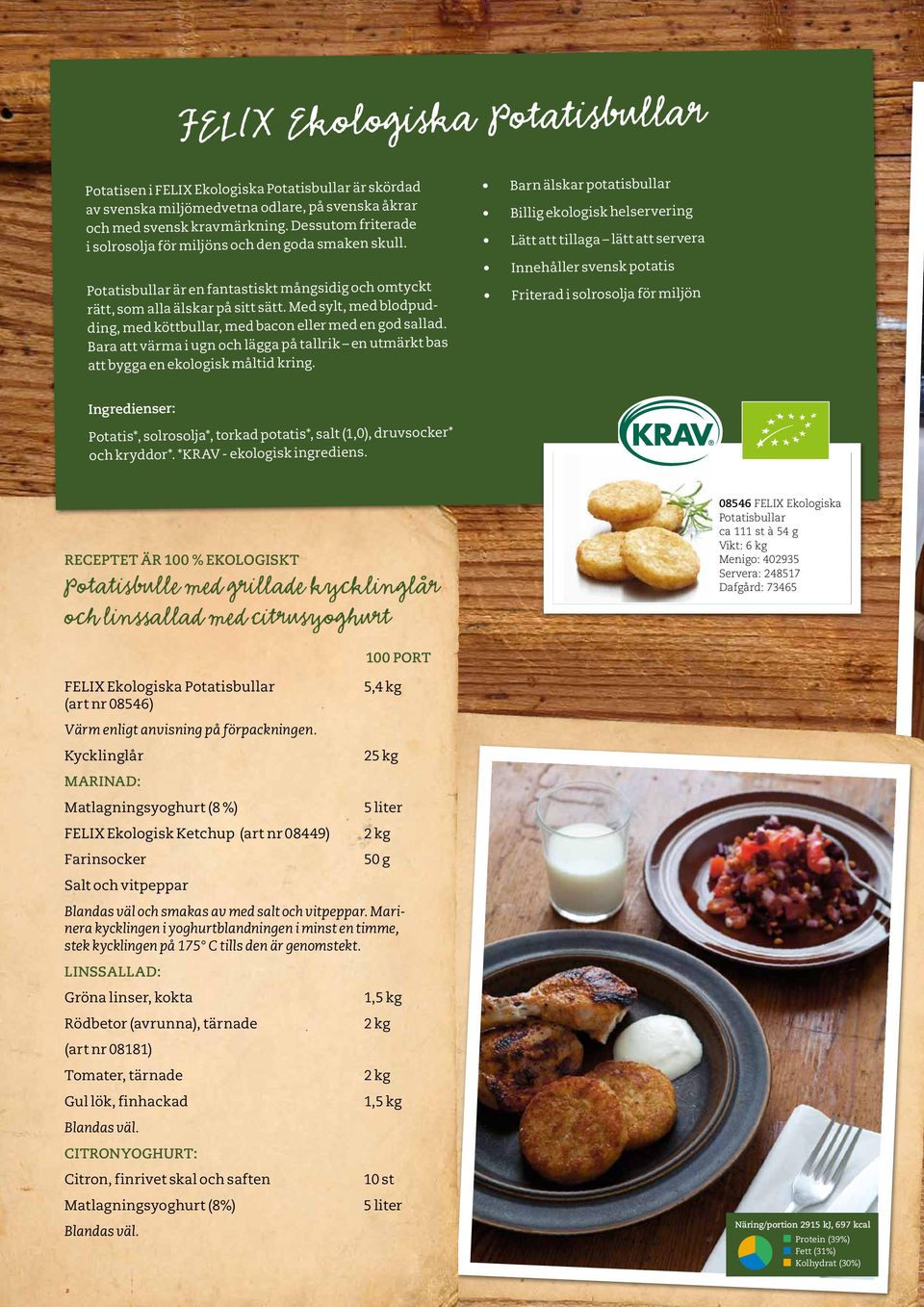 Med sylt, med blodpudding, med köttbullar, med bacon eller med en god sallad. Bara att värma i ugn och lägga på tallrik en utmärkt bas att bygga en ekologisk måltid kring.