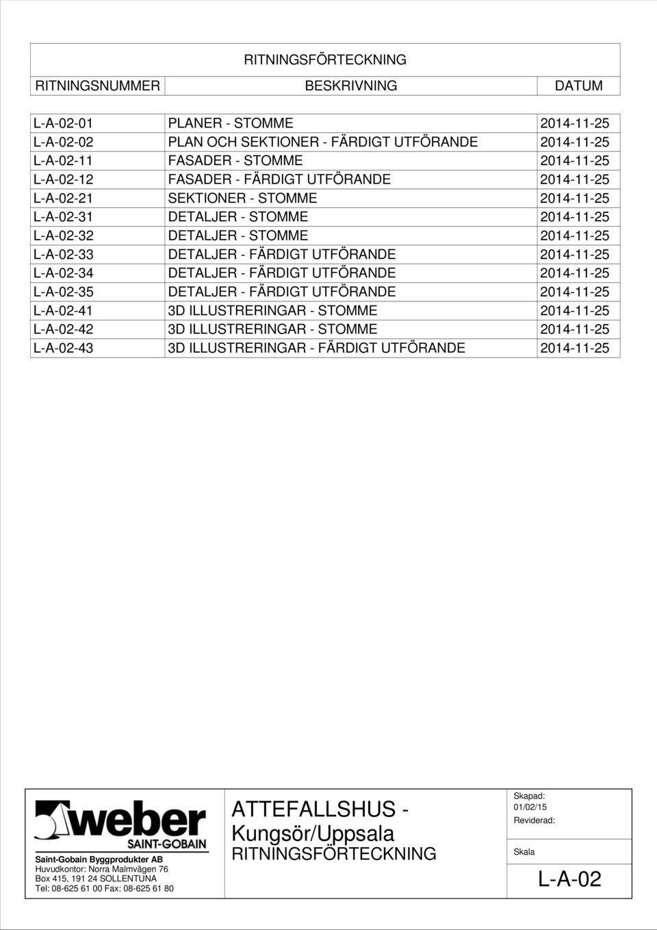 UTFÖRANDE L-A-02-34 DETALJER - FÄRDIGT UTFÖRANDE L-A-02-35 DETALJER - FÄRDIGT UTFÖRANDE L-A-02-4 3D ILLUSTRERINGAR - STOMME L-A-02-42 3D