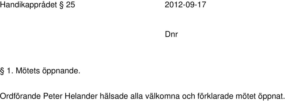 Ordförande Peter Helander