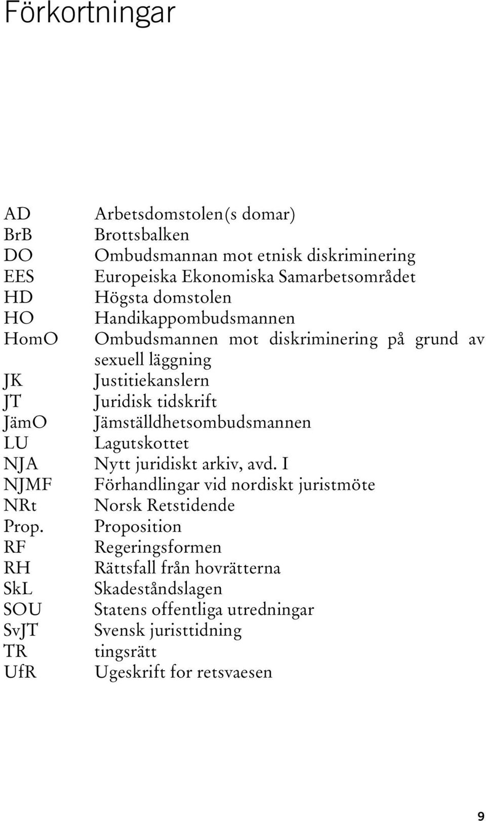 Handikappombudsmannen Ombudsmannen mot diskriminering på grund av sexuell läggning Justitiekanslern Juridisk tidskrift Jämställdhetsombudsmannen Lagutskottet