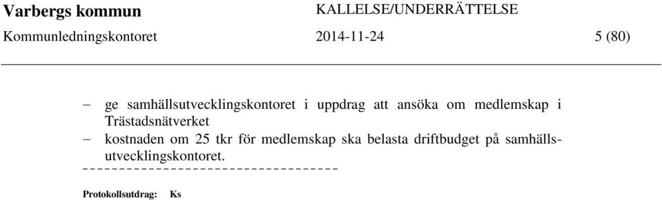 medlemskap i Trästadsnätverket kostnaden om 25 tkr för