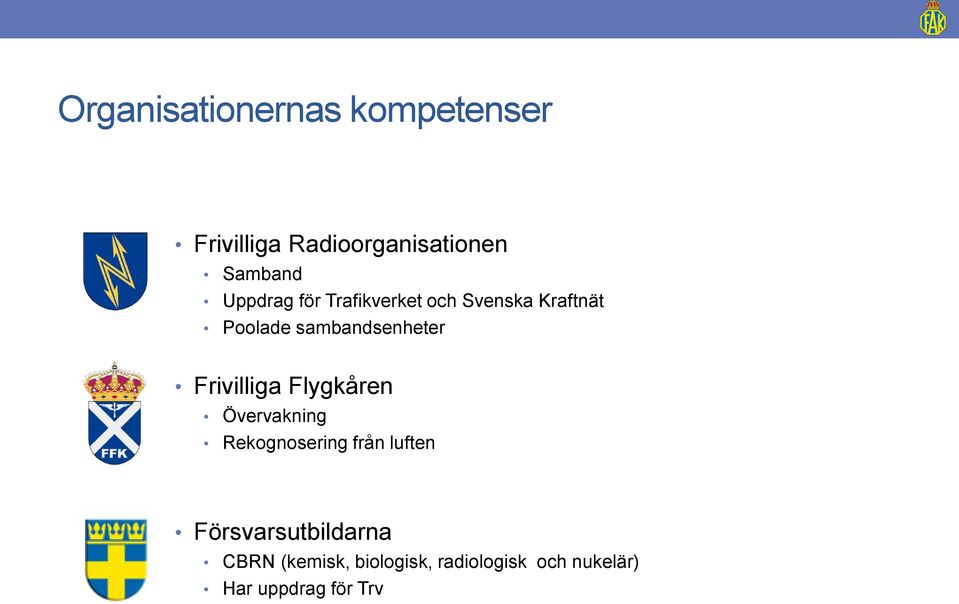 Frivilliga Flygkåren Övervakning Rekognosering från luften