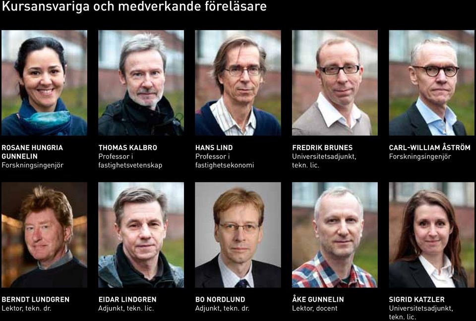Carl-william åström Forskningsingenjör Berndt Lundgren Lektor, tekn. dr. Eidar Lindgren Adjunkt, tekn. lic.