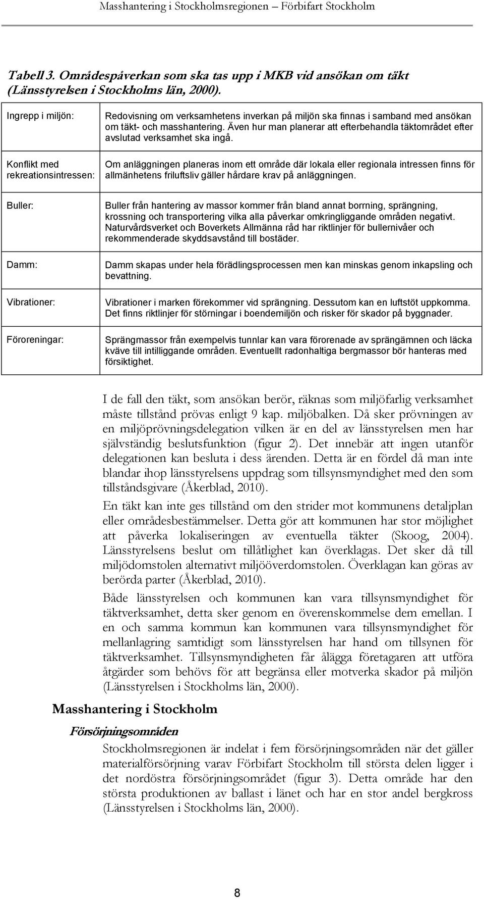 Även hur man planerar att efterbehandla täktområdet efter avslutad verksamhet ska ingå.