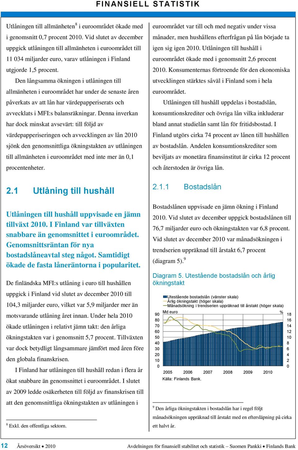 Den långsamma ökningen i utlåningen till allmänheten i euroområdet har under de senaste åren påverkats av att lån har värdepapperiserats och avvecklats i MFI:s balansräkningar.