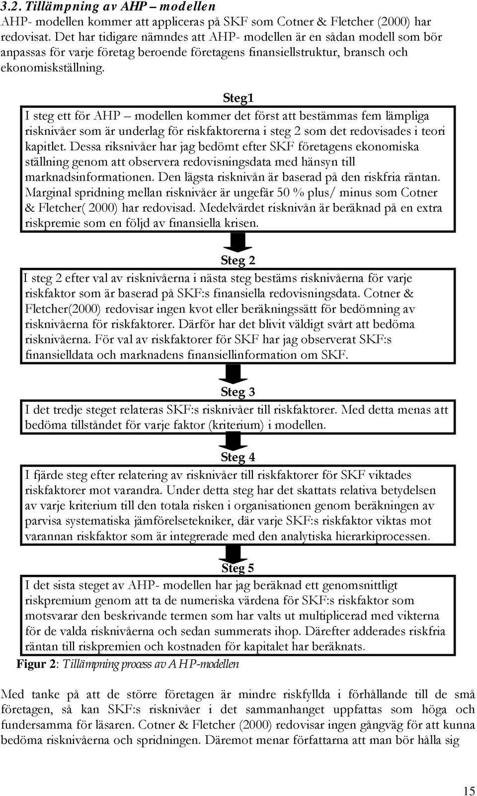 Steg1 I steg ett för AHP modellen kommer det först att bestämmas fem lämpliga risknivåer som är underlag för riskfaktorerna i steg 2 som det redovisades i teori kapitlet.