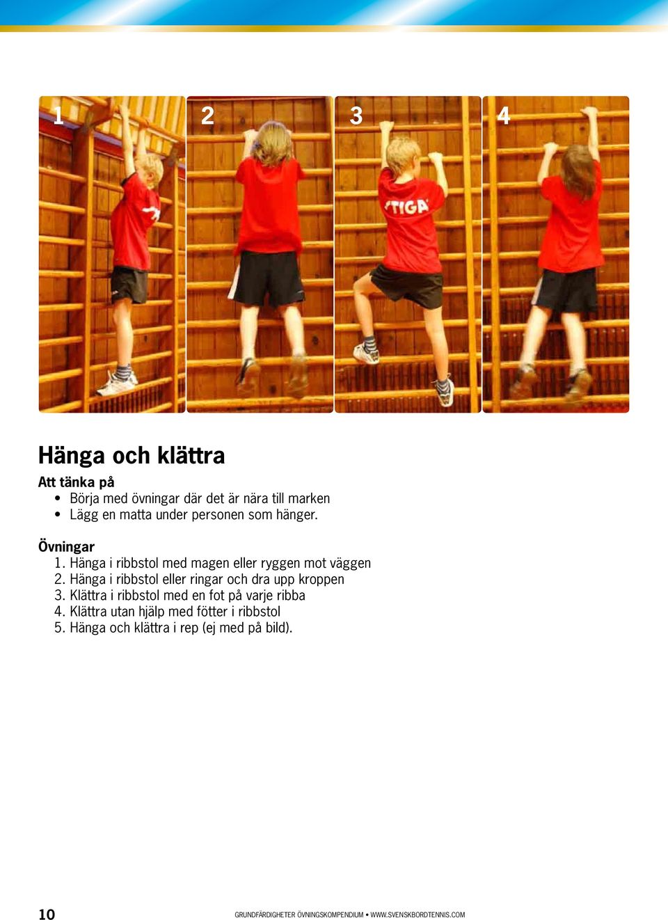 Hänga i ribbstol eller ringar och dra upp kroppen 3.