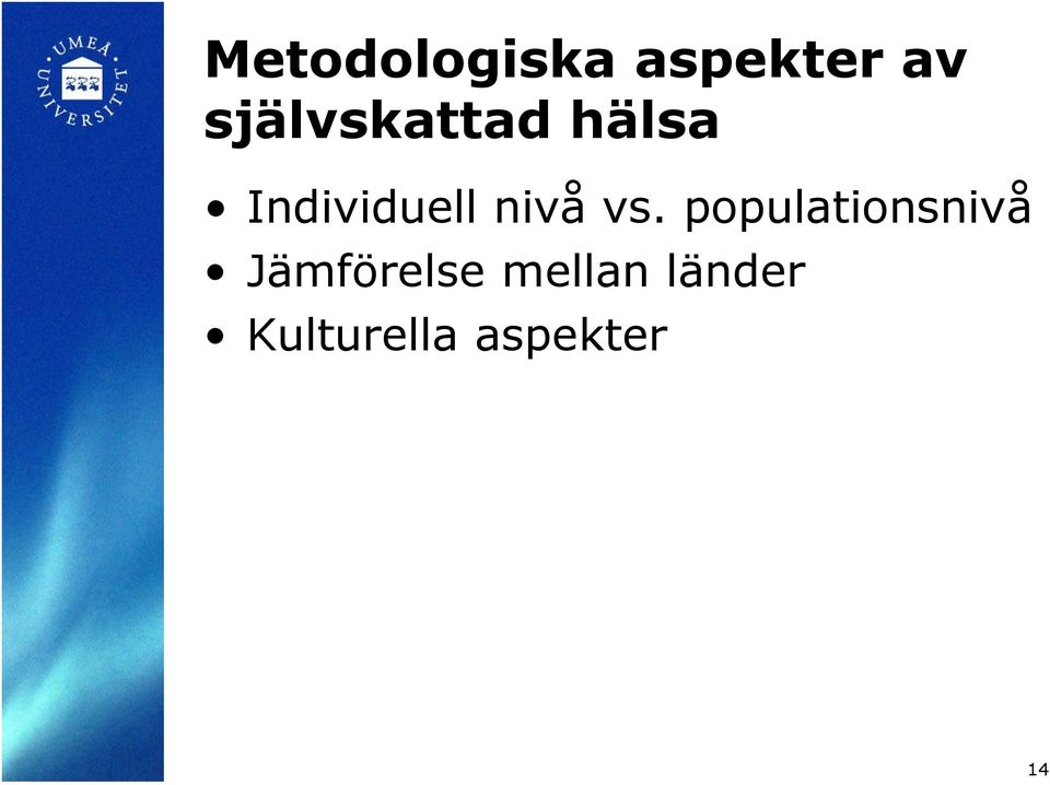 nivå vs.