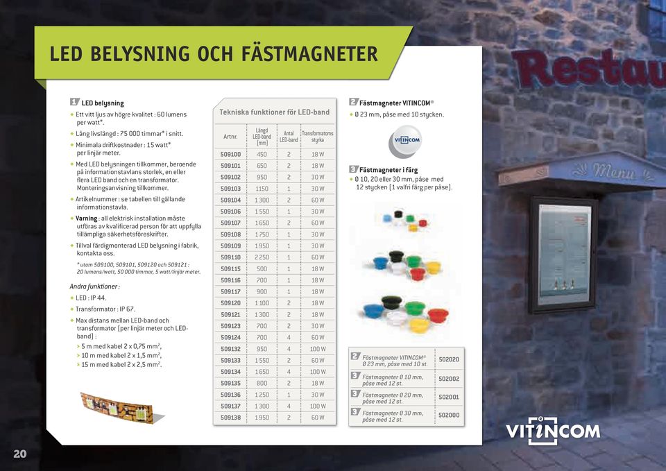 Artikelnummer : se tabellen till gällande informationstavla. Varning : all elektrisk installation måste utföras av kvalificerad person för att uppfylla tillämpliga säkerhetsföreskrifter.