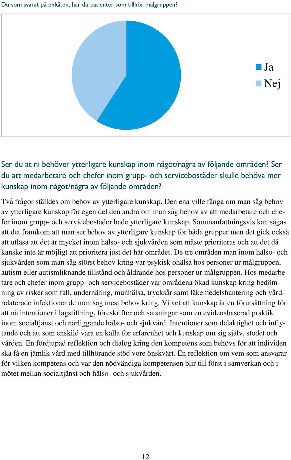 Den ena ville fånga om man såg behov av ytterligare kunskap för egen del den andra om man såg behov av att medarbetare och chefer inom grupp- och servicebostäder hade ytterligare kunskap.