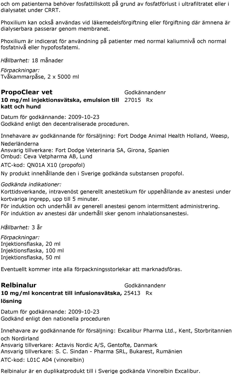 Phoxilium är indicerat för användning på patienter med normal kaliumnivå och normal fosfatnivå eller hypofosfatemi.