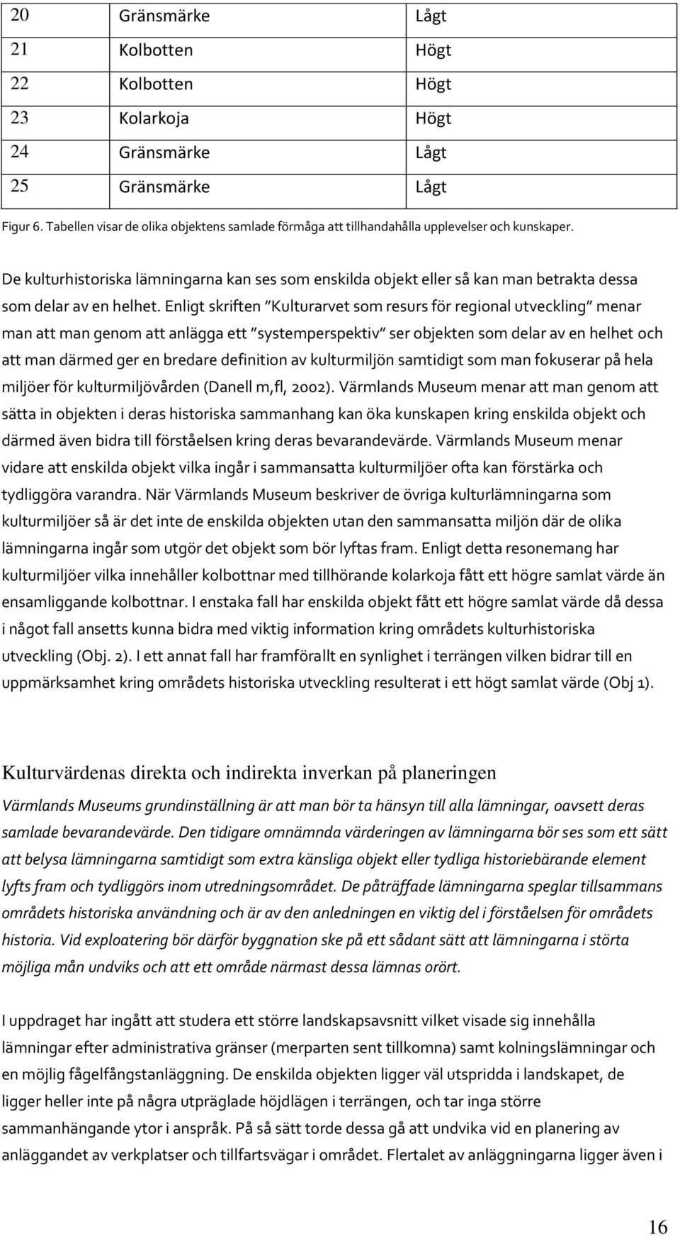 De kulturhistoriska lämningarna kan ses som enskilda objekt eller så kan man betrakta dessa som delar av en helhet.