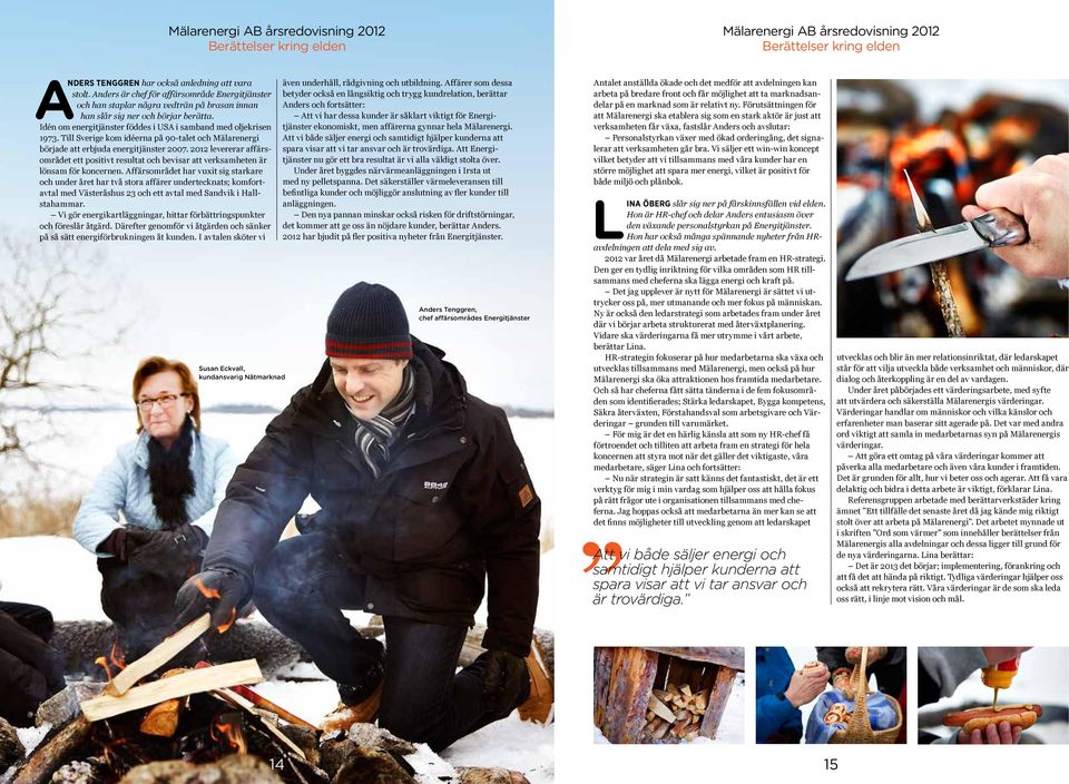 Till Sverige kom idéerna på 9-talet och Mälarenergi började att erbjuda energitjänster 27. 212 levererar affärsområdet ett positivt resultat och bevisar att verksamheten är lönsam för koncernen.