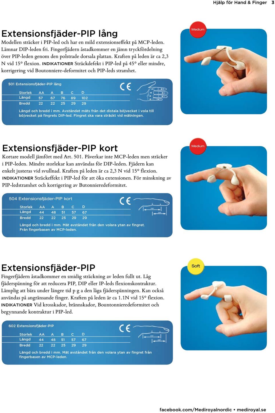 INDIKATIONER Sträckdefekt i PIP-led på 45 eller mindre, korrigering vid Boutonniere-deformitet och PIP-leds stramhet.