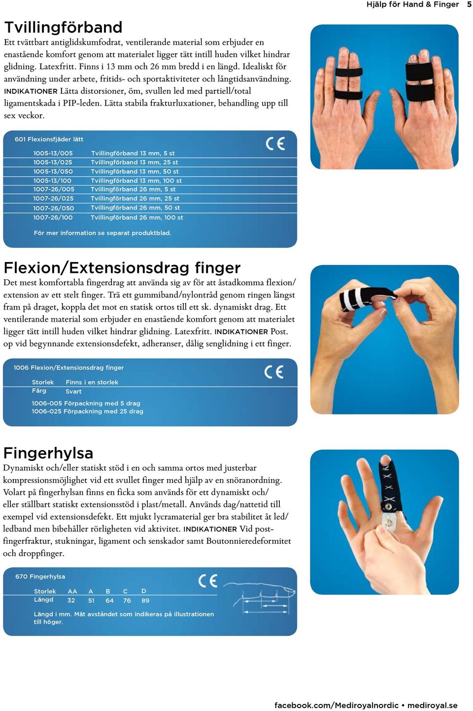 INDIKATIONER Lätta distorsioner, öm, svullen led med partiell/total ligamentskada i PIP-leden. Lätta stabila frakturluxationer, behandling upp till sex veckor.