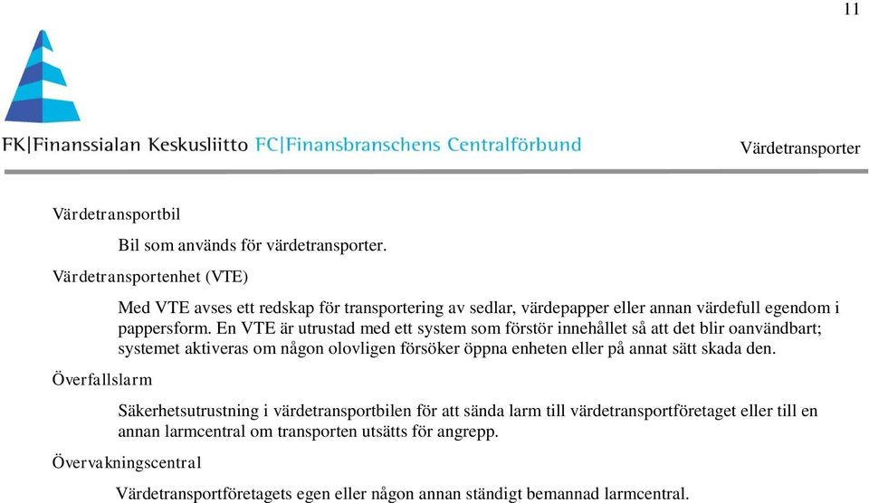 En VTE är utrustad med ett system som förstör innehållet så att det blir oanvändbart; systemet aktiveras om någon olovligen försöker öppna enheten eller på annat