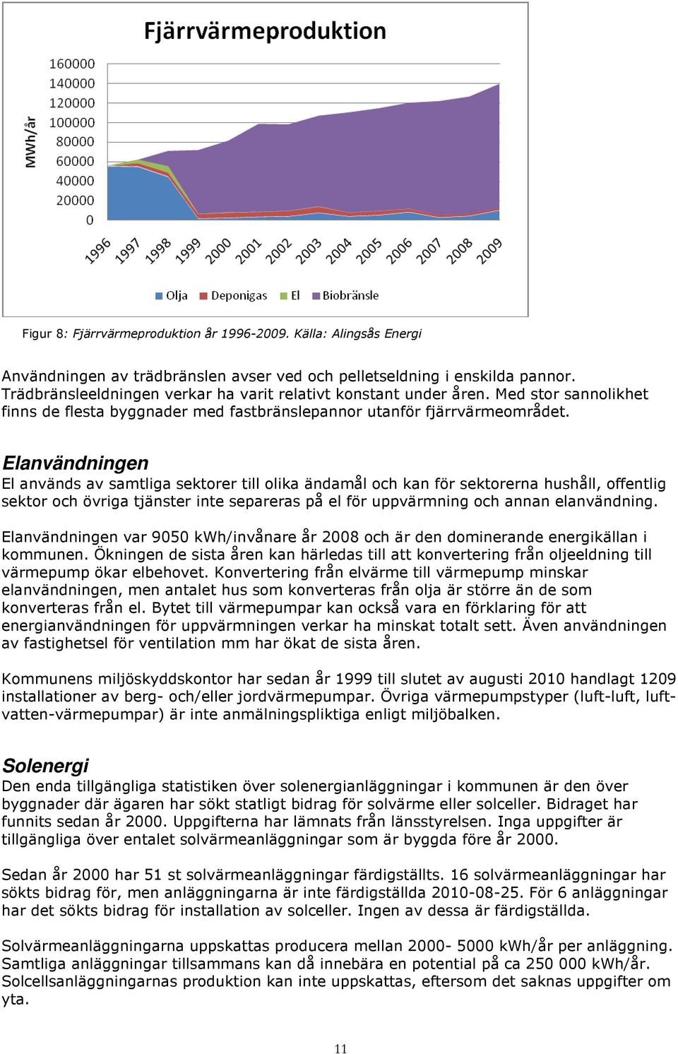 Elanvändningen El används av samtliga sektorer till olika ändamål och kan för sektorerna hushåll, offentlig sektor och övriga tjänster inte separeras på el för uppvärmning och annan elanvändning.