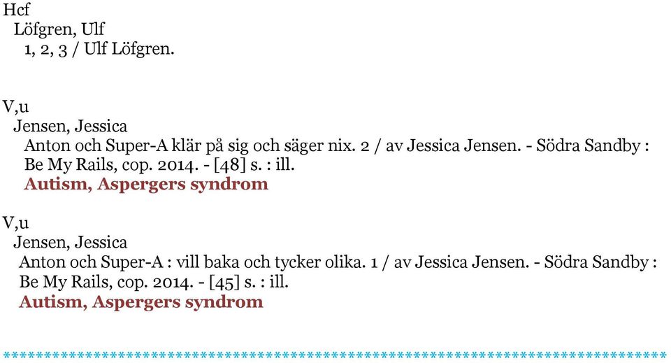 Autism, Aspergers syndrom V,u Jensen, Jessica Anton och Super-A : vill baka och tycker olika. 1 / av Jessica Jensen.