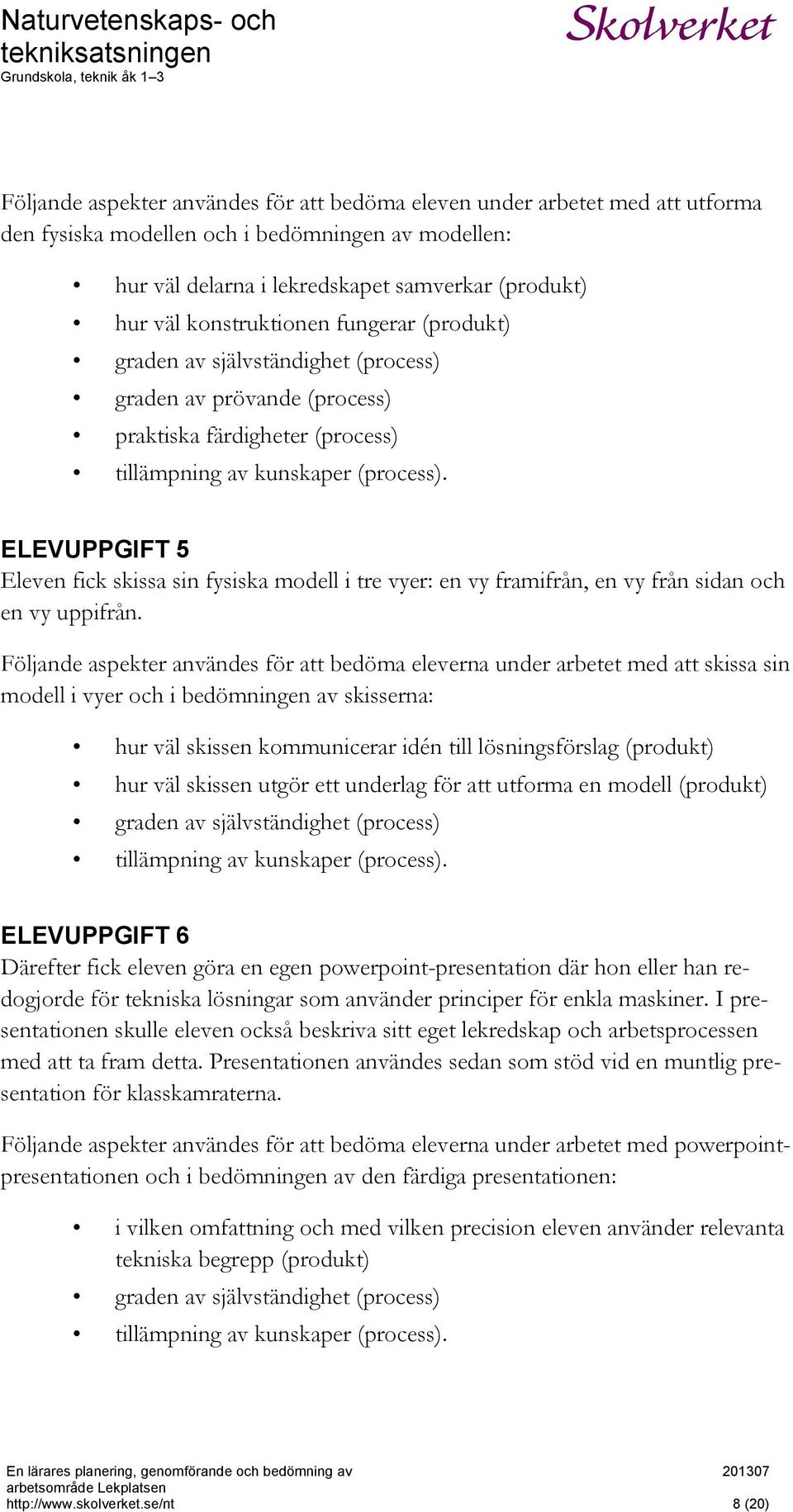 ELEVUPPGIFT 5 Eleven fick skissa sin fysiska modell i tre vyer: en vy framifrån, en vy från sidan och en vy uppifrån.