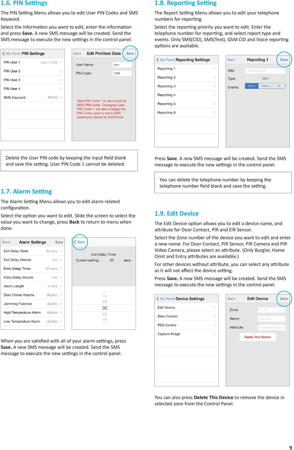 Reporting Setting The Report Setting Menu allows you to edit your telephone numbers for reporting. Select the reporting priority you want to edit.