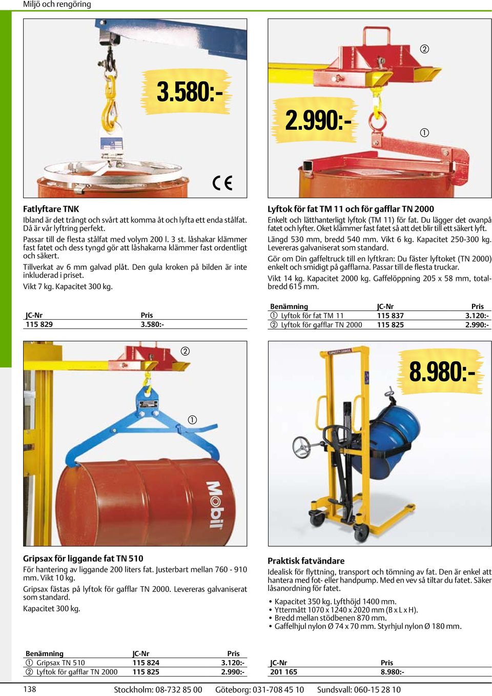 Kapacitet 300 kg. Lyftok för fat TM 11 och för gafflar TN 2000 Enkelt och lätthanterligt lyftok (TM 11) för fat. Du lägger det ovanpå fatet och lyfter.