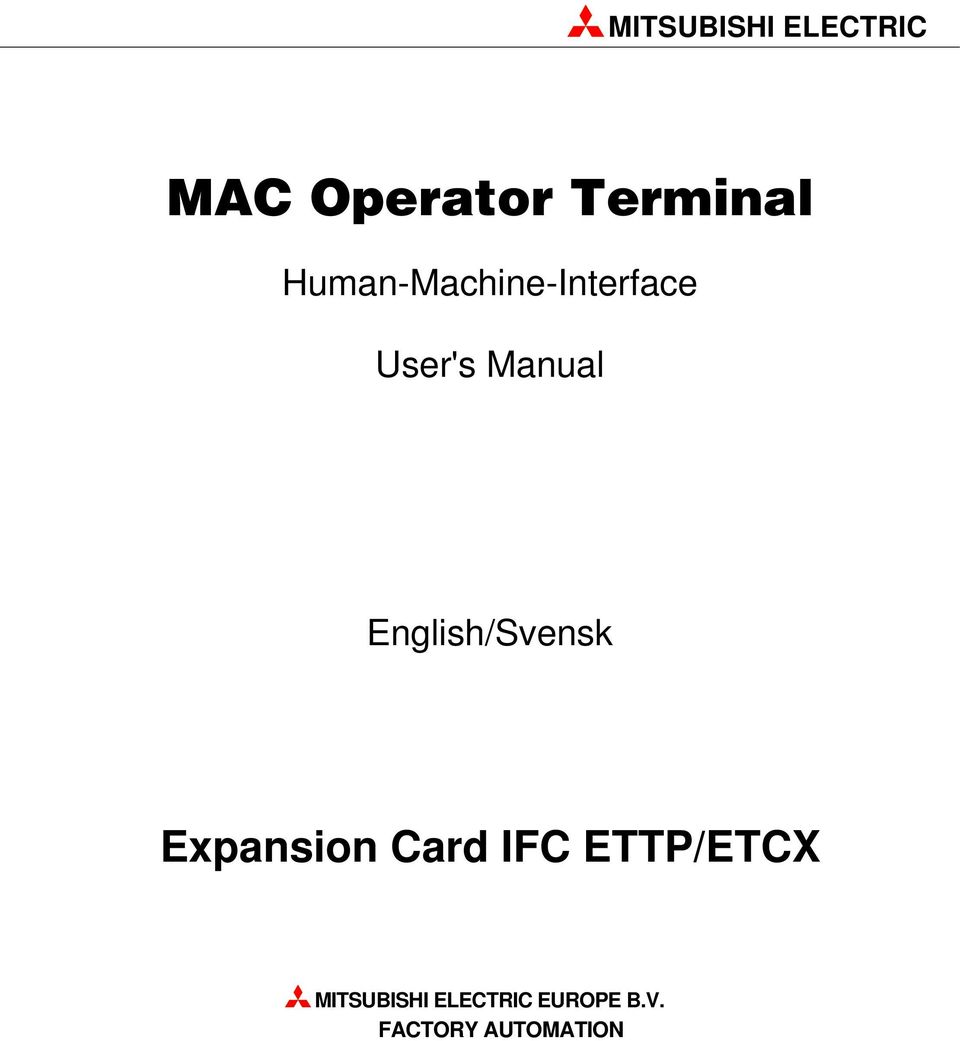 Manual English/Svensk Expansion Card IFC