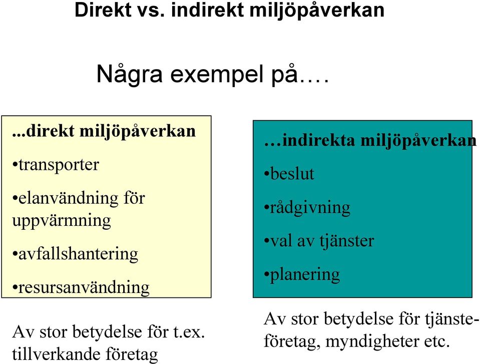 avfallshantering resursanvändning Av stor betydelse för t.ex.