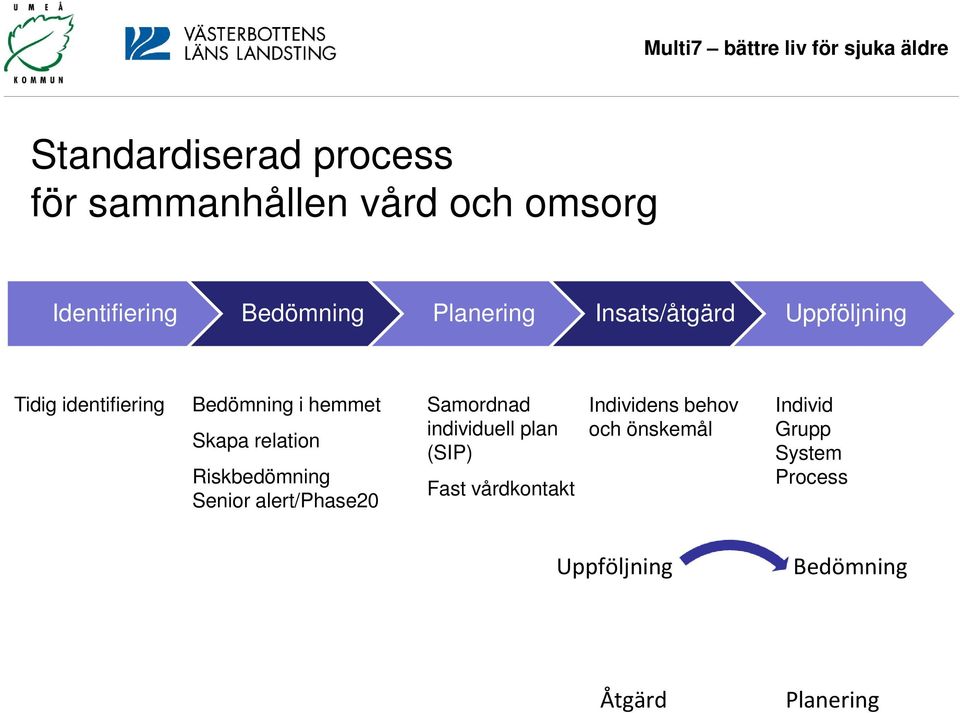 relation Riskbedömning Senior alert/phase20 Samordnad individuell plan (SIP) Fast