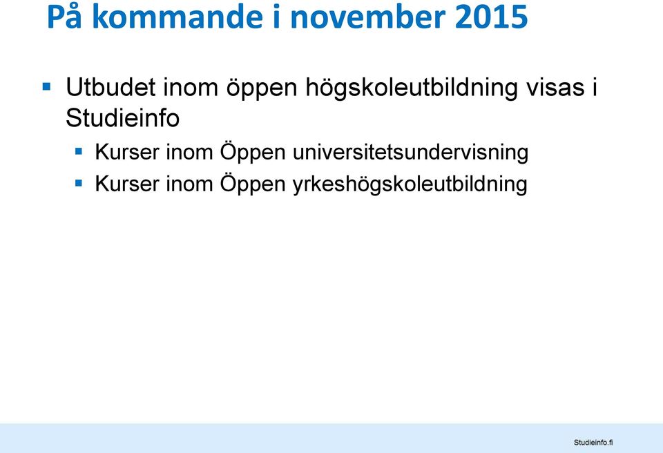 Kurser inom Öppen universitetsundervisning