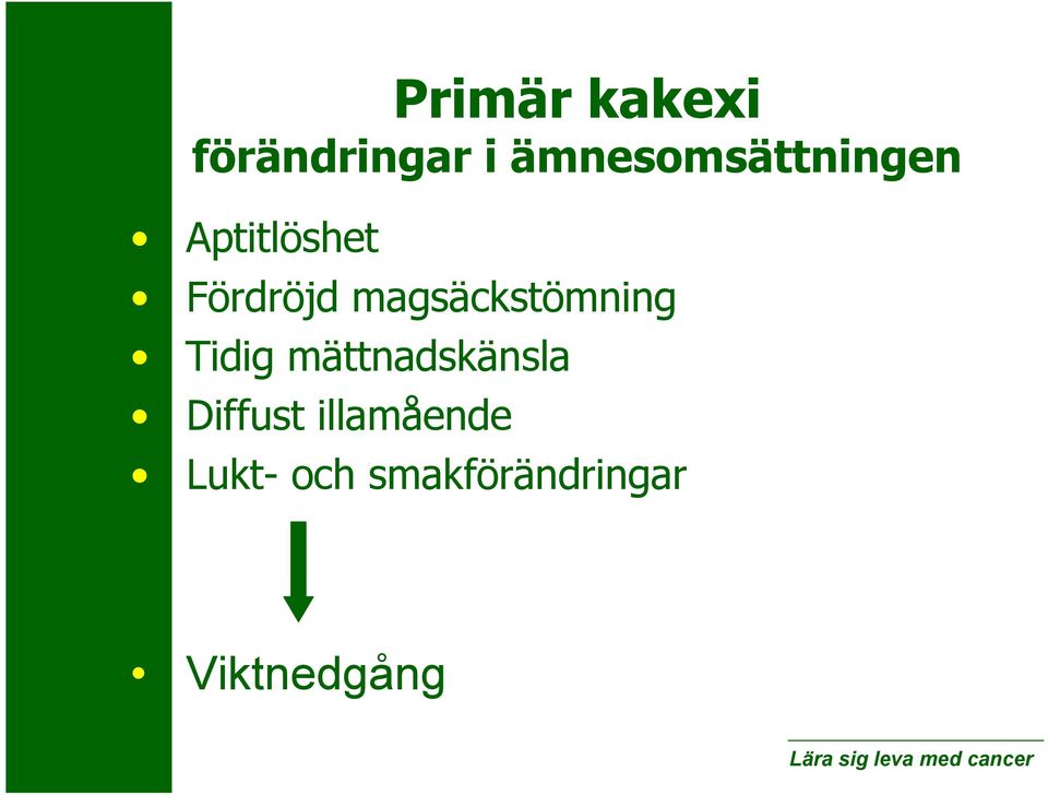 magsäckstömning Tidig mättnadskänsla