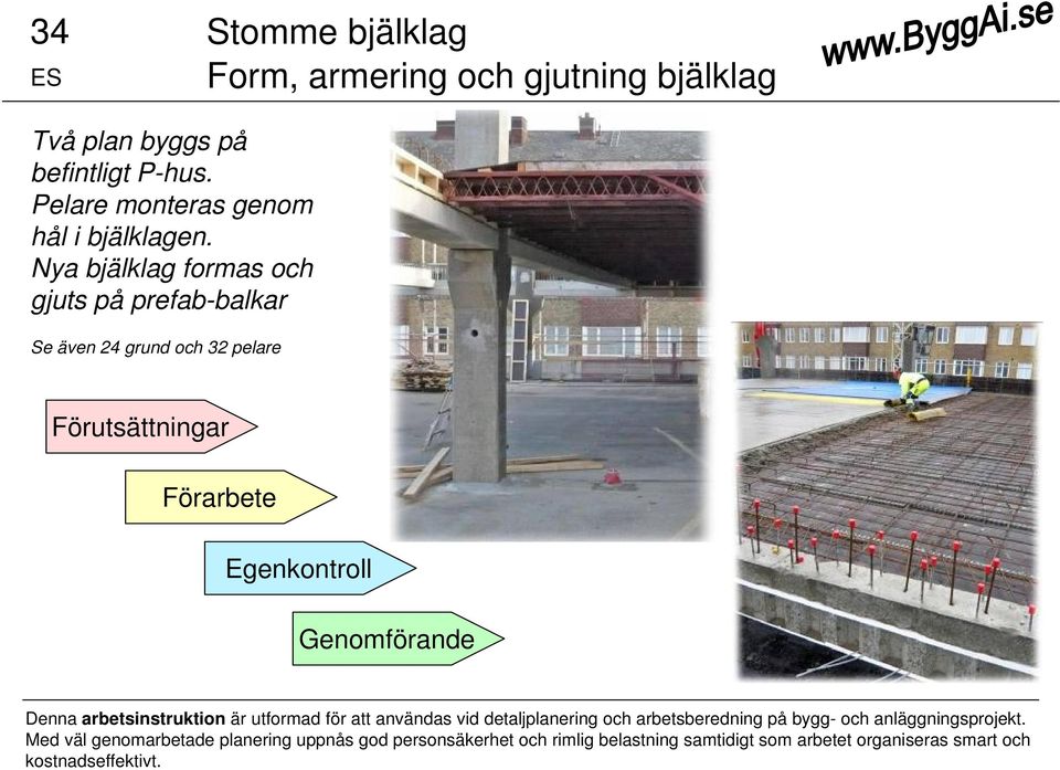 Denna arbetsinstruktion är utformad för att användas vid detaljplanering och arbetsberedning på bygg- och anläggningsprojekt.