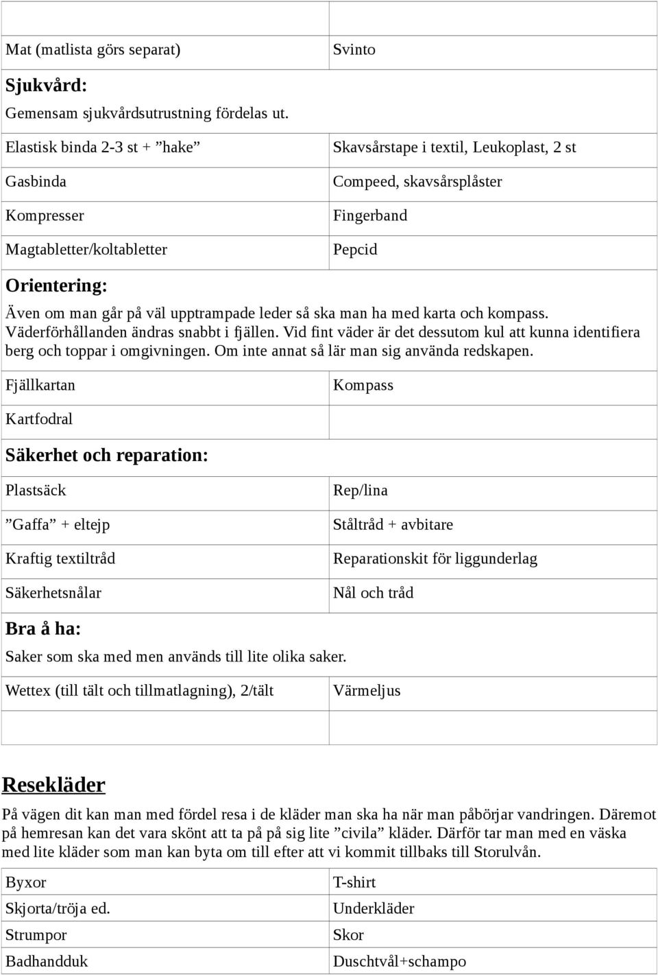 upptrampade leder så ska man ha med karta och kompass. Väderförhållanden ändras snabbt i fjällen. Vid fint väder är det dessutom kul att kunna identifiera berg och toppar i omgivningen.