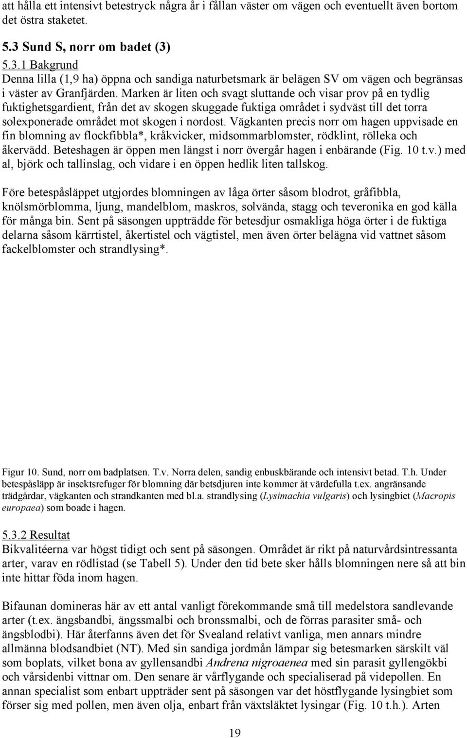 Marken är liten och svagt sluttande och visar prov på en tydlig fuktighetsgardient, från det av skogen skuggade fuktiga området i sydväst till det torra solexponerade området mot skogen i nordost.