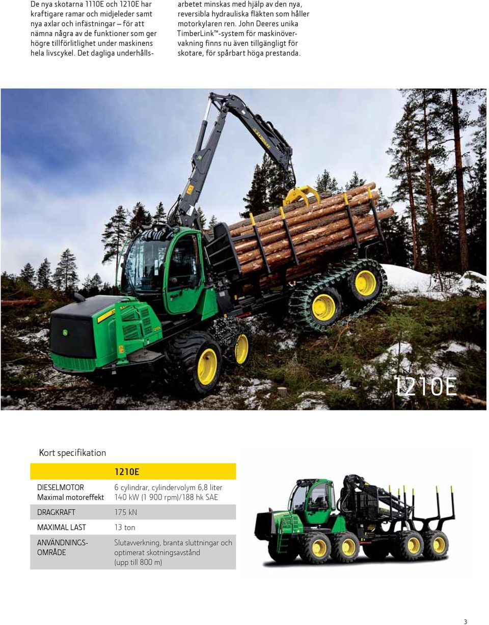 John Deeres unika TimberLink -system för maskinövervakning finns nu även tillgängligt för skotare, för spårbart höga prestanda.