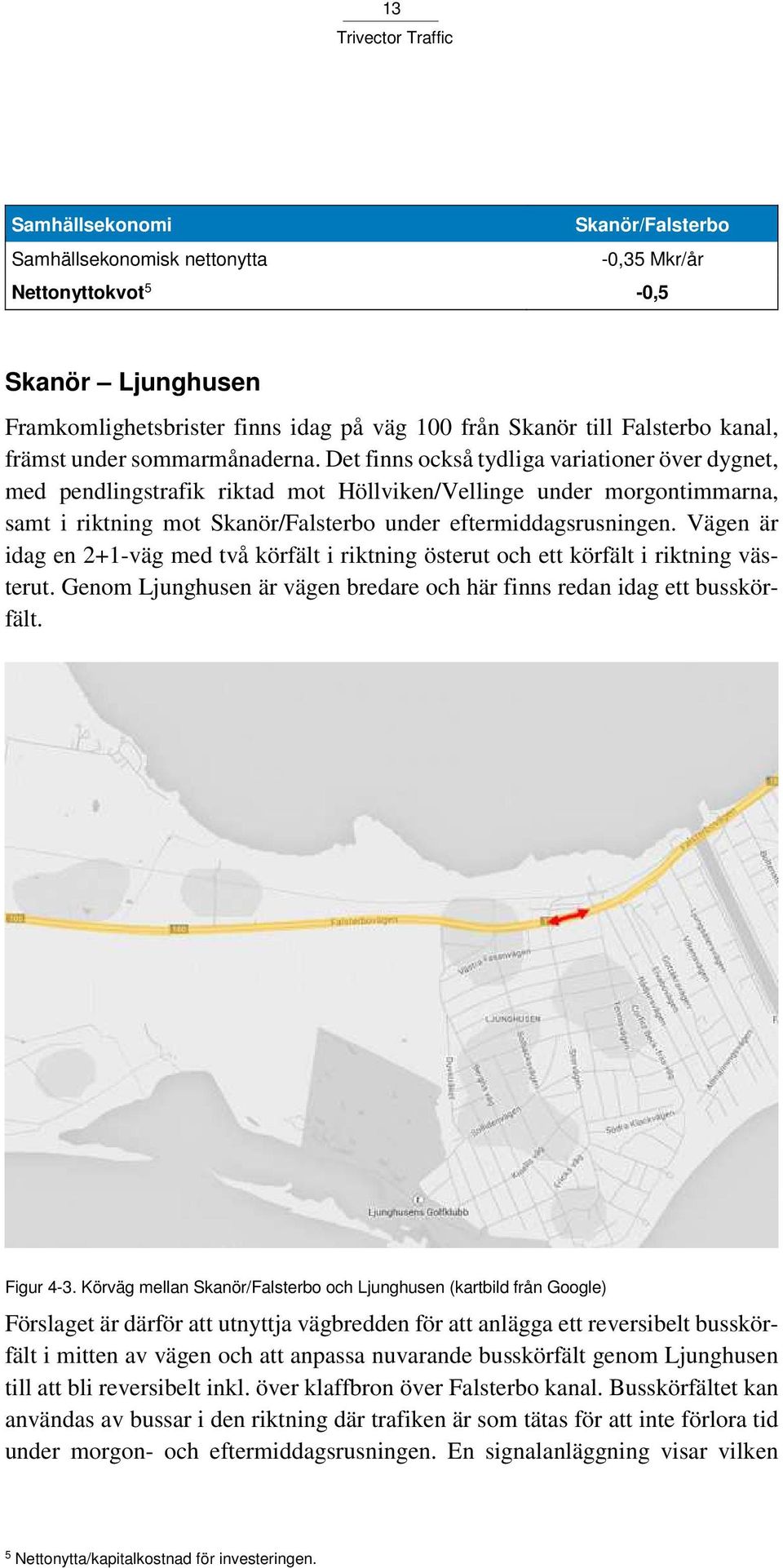 Det finns också tydliga variationer över dygnet, med pendlingstrafik riktad mot Höllviken/Vellinge under morgontimmarna, samt i riktning mot Skanör/Falsterbo under eftermiddagsrusningen.