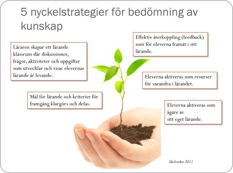 Effektiv återkoppling (feedback) som för eleverna framåt i sitt lärande.