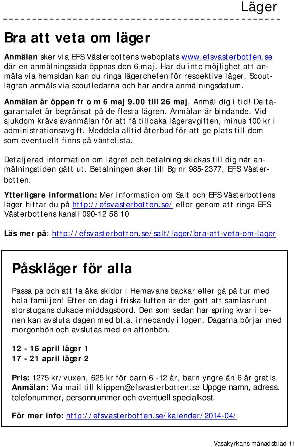 EFS i Umeå Årgång 42 nummer x månad 20xx. EFS i Umeå Årgång 42 nummer 3  april PDF Free Download