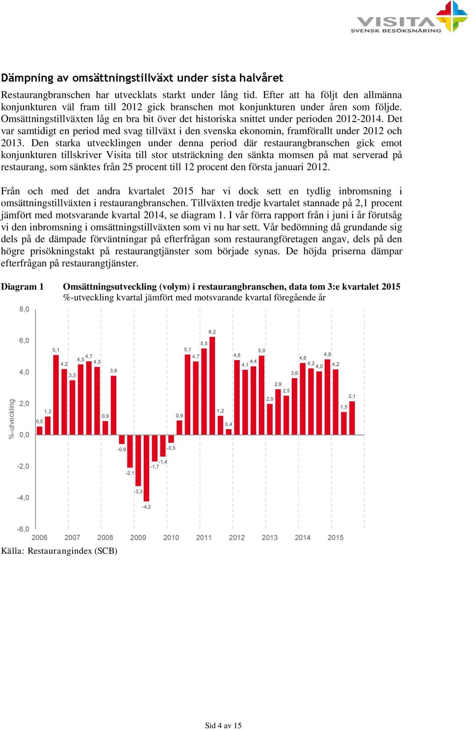 Omsättningstillväxten låg en bra bit över det historiska snittet under perioden 2012-2014. Det var samtidigt en period med svag tillväxt i den svenska ekonomin, framförallt under 2012 och 2013.