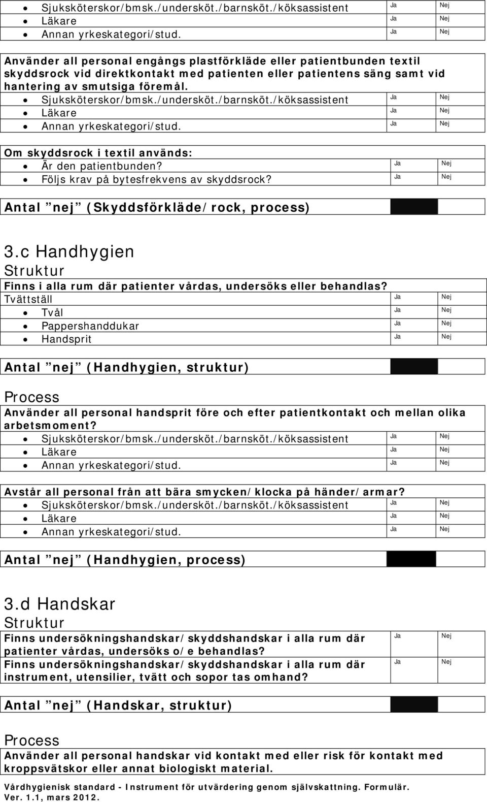 c Handhygien Struktur Finns i alla rum där patienter vårdas, undersöks eller behandlas?