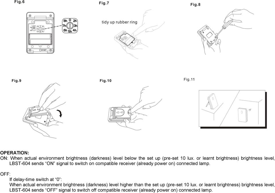Operating manual. Model: LBST-604 Brightness sensor transmitter (learning  code system) - PDF Free Download