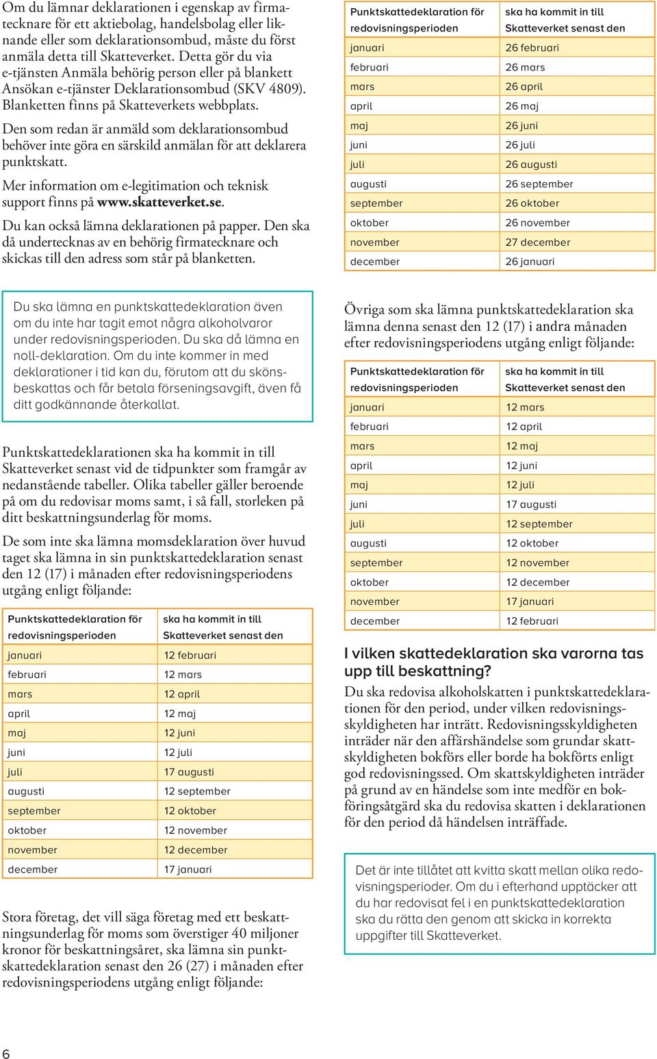 Den som redan är anmäld som deklarationsombud behöver inte göra en särskild anmälan för att deklarera punktskatt. Mer information om elegitimation och teknisk support finns på www.skatteverket.se.