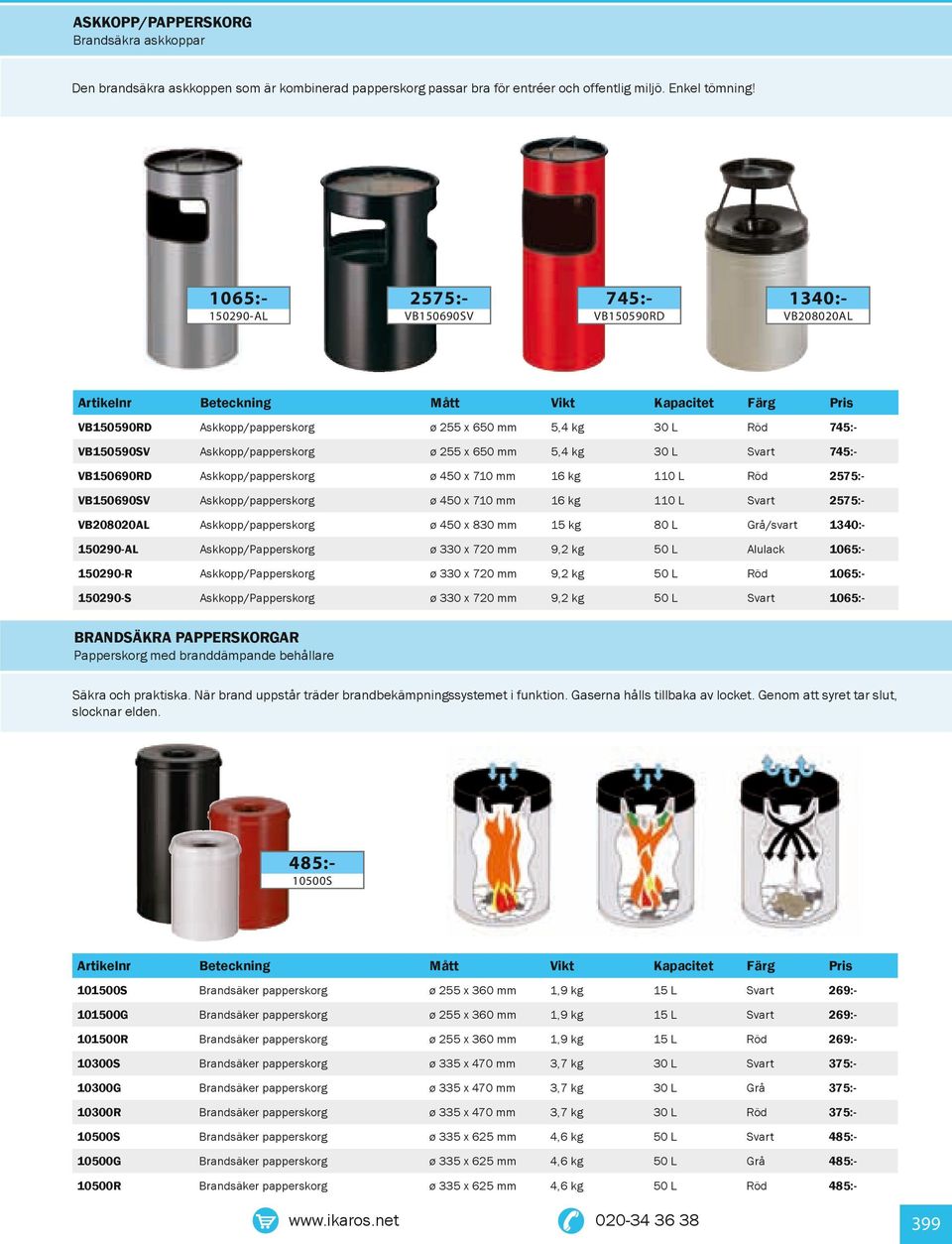 kg 30 L 745:- VB150690RD Askkopp/papperskorg ø 450 x 710 mm 16 kg 110 L 2575:- VB150690SV Askkopp/papperskorg ø 450 x 710 mm 16 kg 110 L 2575:- VB208020AL Askkopp/papperskorg ø 450 x 830 mm 15 kg 80