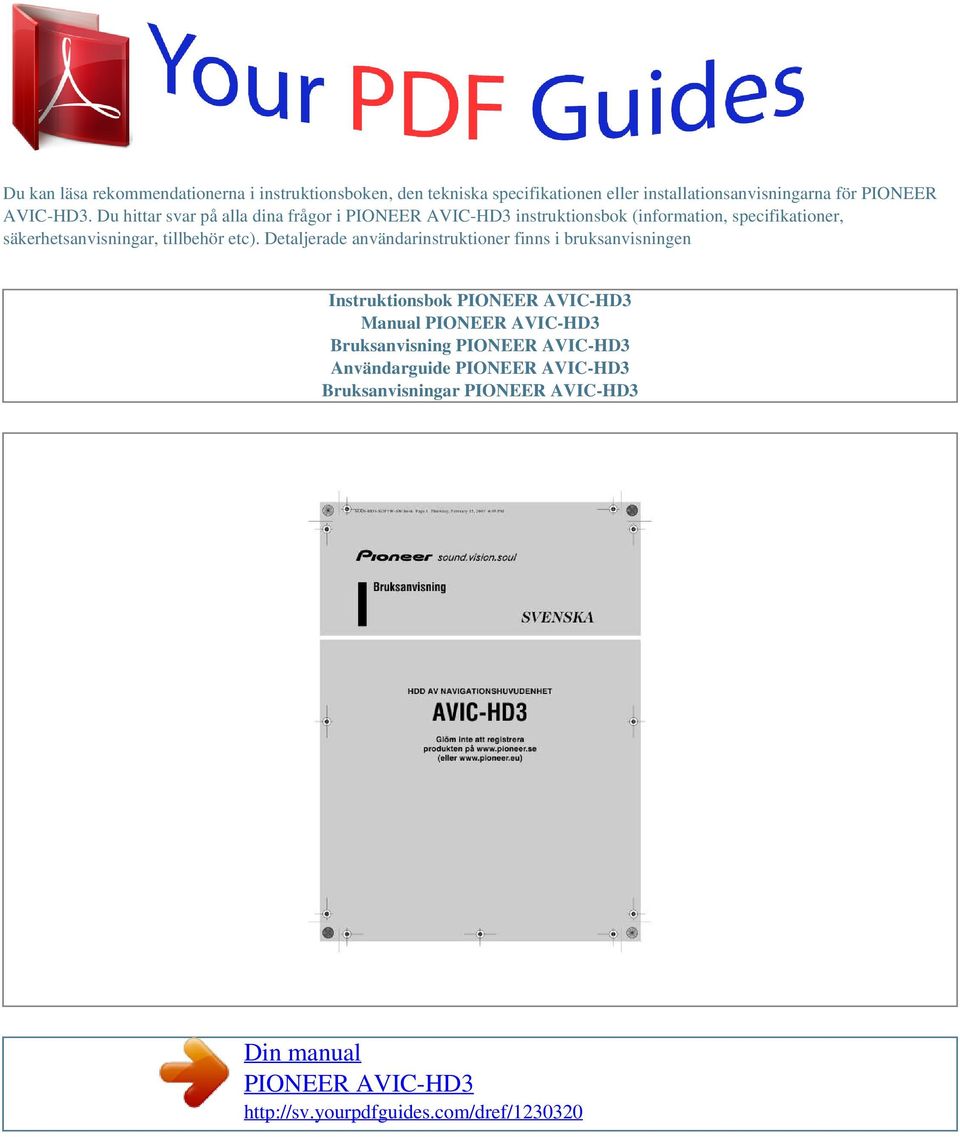 Du hittar svar på alla dina frågor i instruktionsbok (information, specifikationer,