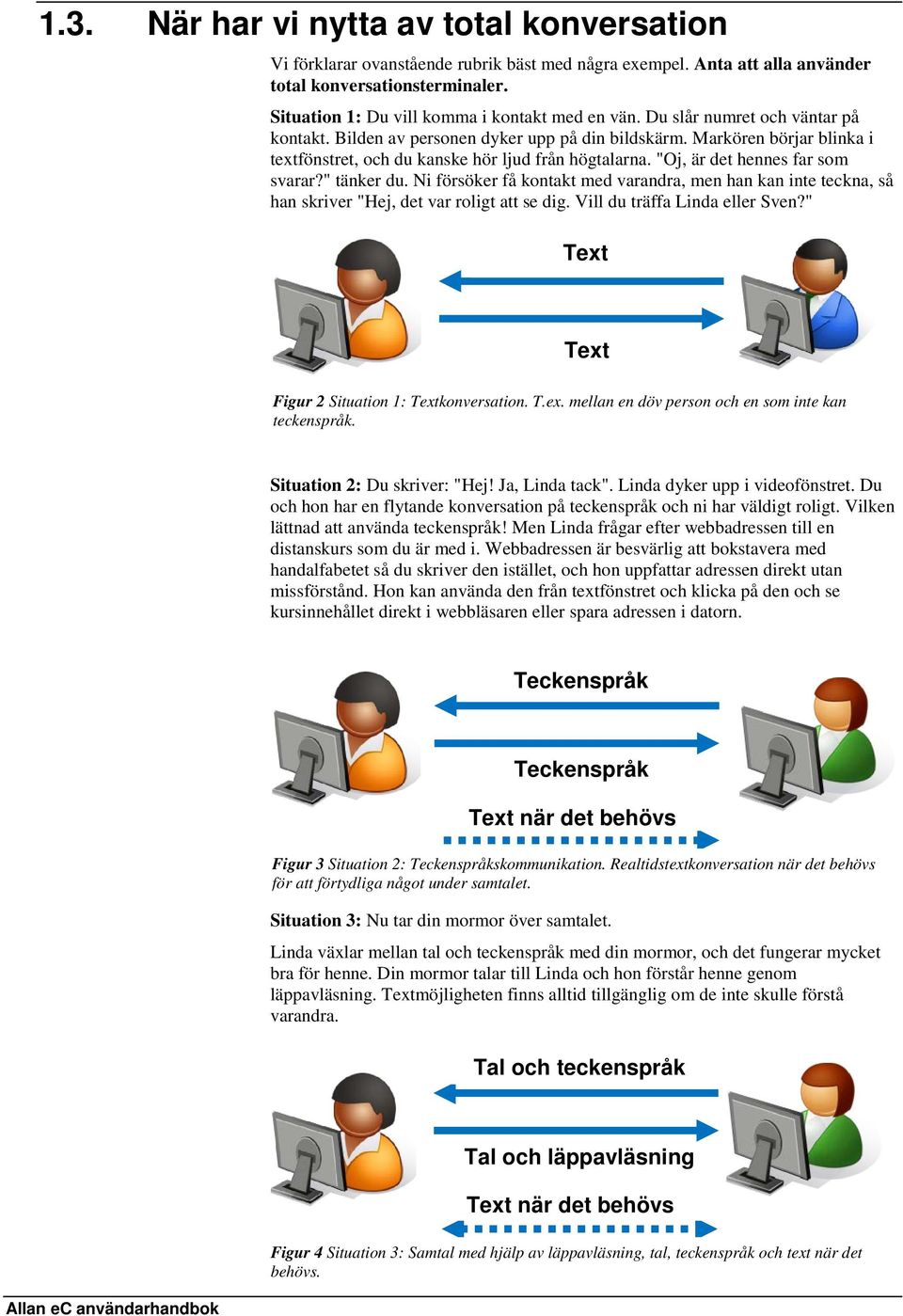 Markören börjar blinka i textfönstret, och du kanske hör ljud från högtalarna. "Oj, är det hennes far som svarar?" tänker du.